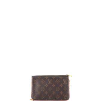 Louis Vuitton Double Zip Pochette Limited Edition Blooming Flowers Monogram Canvas