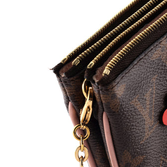 Louis Vuitton Double Zip Pochette Limited Edition Blooming Flowers Monogram Canvas