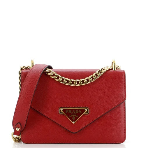 PradaFlip Lock Chain Shoulder Bag Saffiano Leather Small