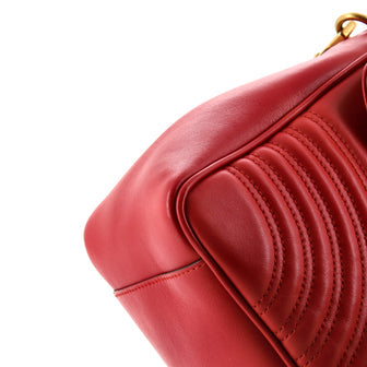 Gucci GG Marmont Top Handle Flap Bag Matelasse Leather Small