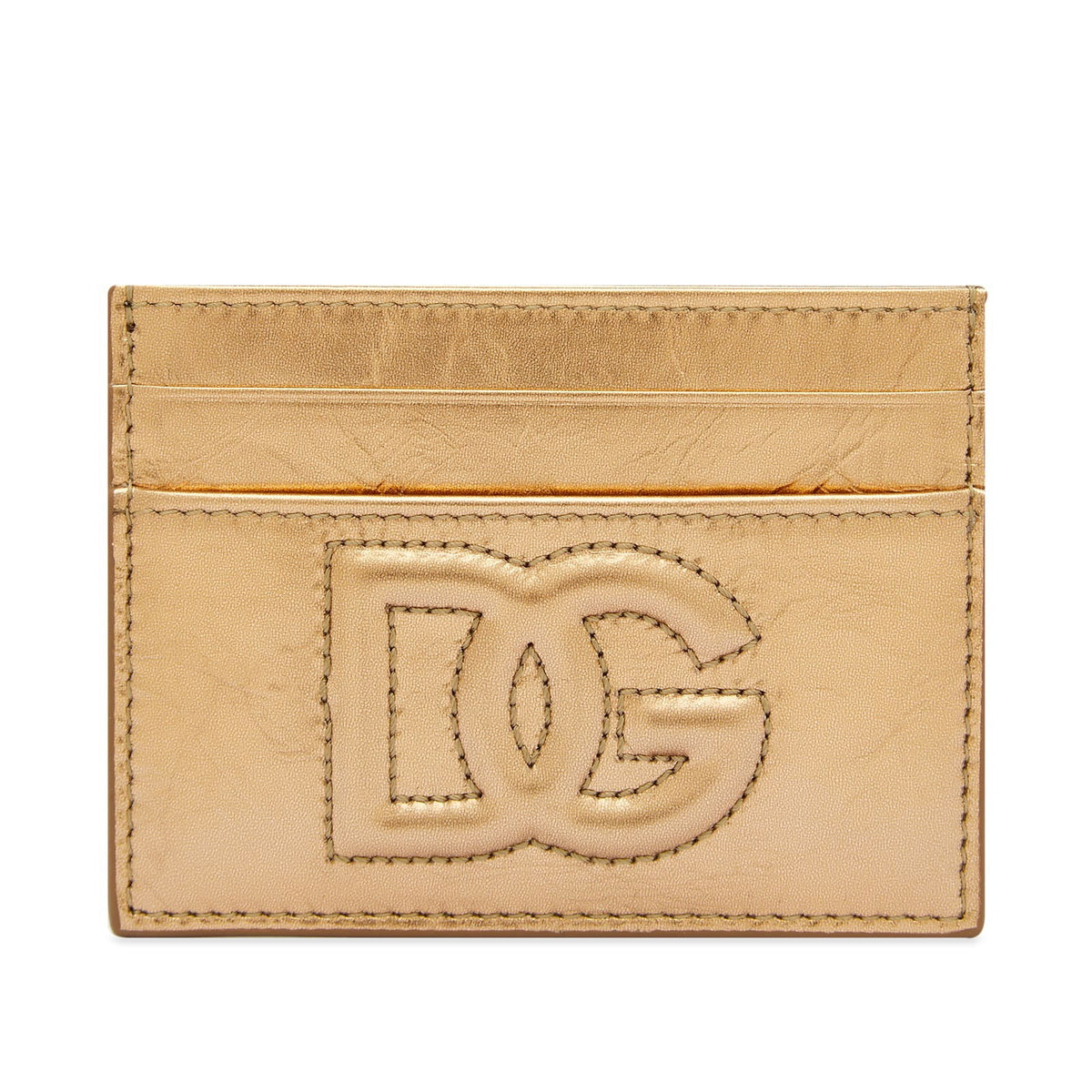 New Dolce & Gabbana Women's Logo Card Holder in Oro