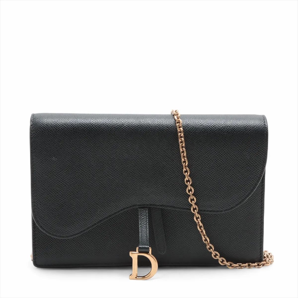 Dior Saddle Chain Wallet Black