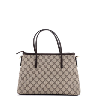 Gucci Convertible Zip Tote GG Coated Canvas Small