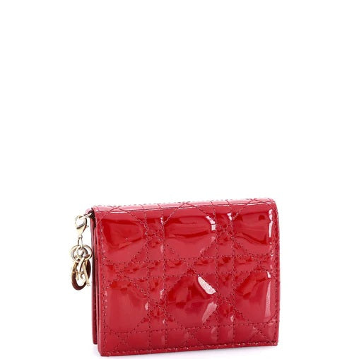 Christian DiorLady Dior Wallet Cannage Quilt Patent Mini
