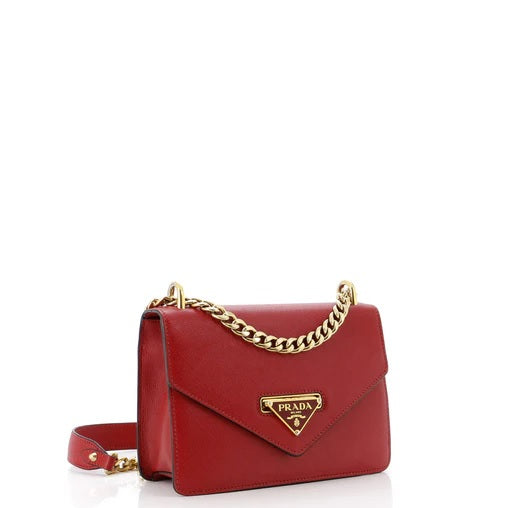 PradaFlip Lock Chain Shoulder Bag Saffiano Leather Small