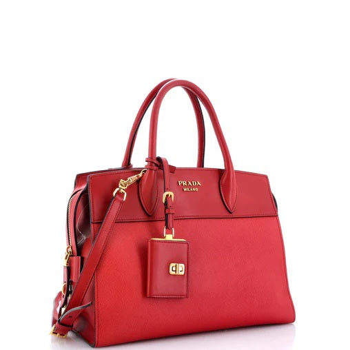 Prada Esplanade Tote Saffiano with City Calf Medium