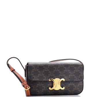 Celine Triomphe East-West Shoulder Bag Triomphe Coated Canvas