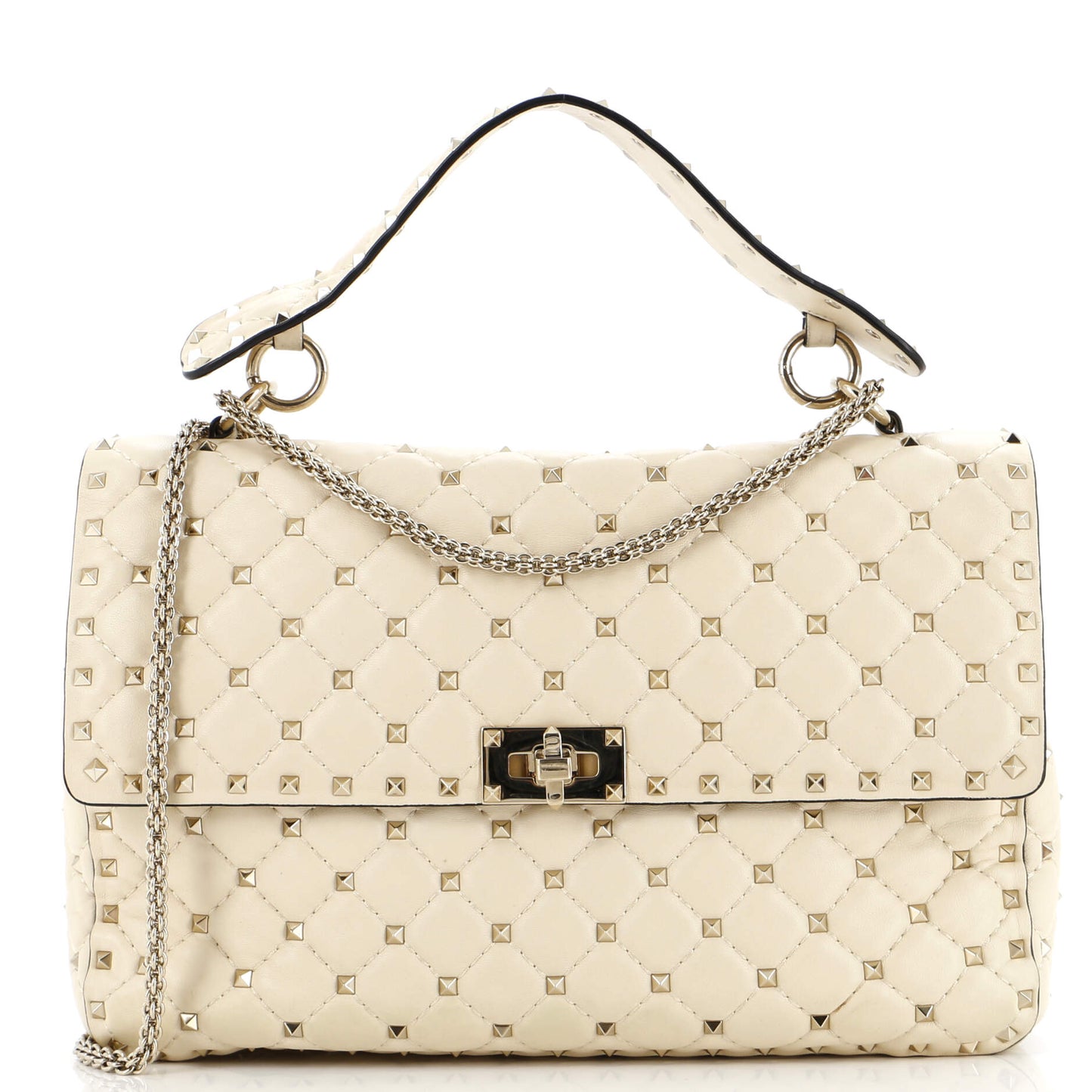 Valentino Garavani Rockstud Spike Flap Bag Quilted Leather Large