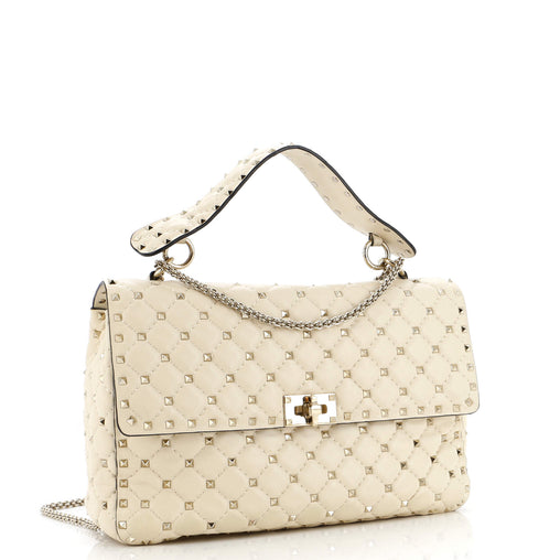 Valentino Garavani Rockstud Spike Flap Bag Quilted Leather Large