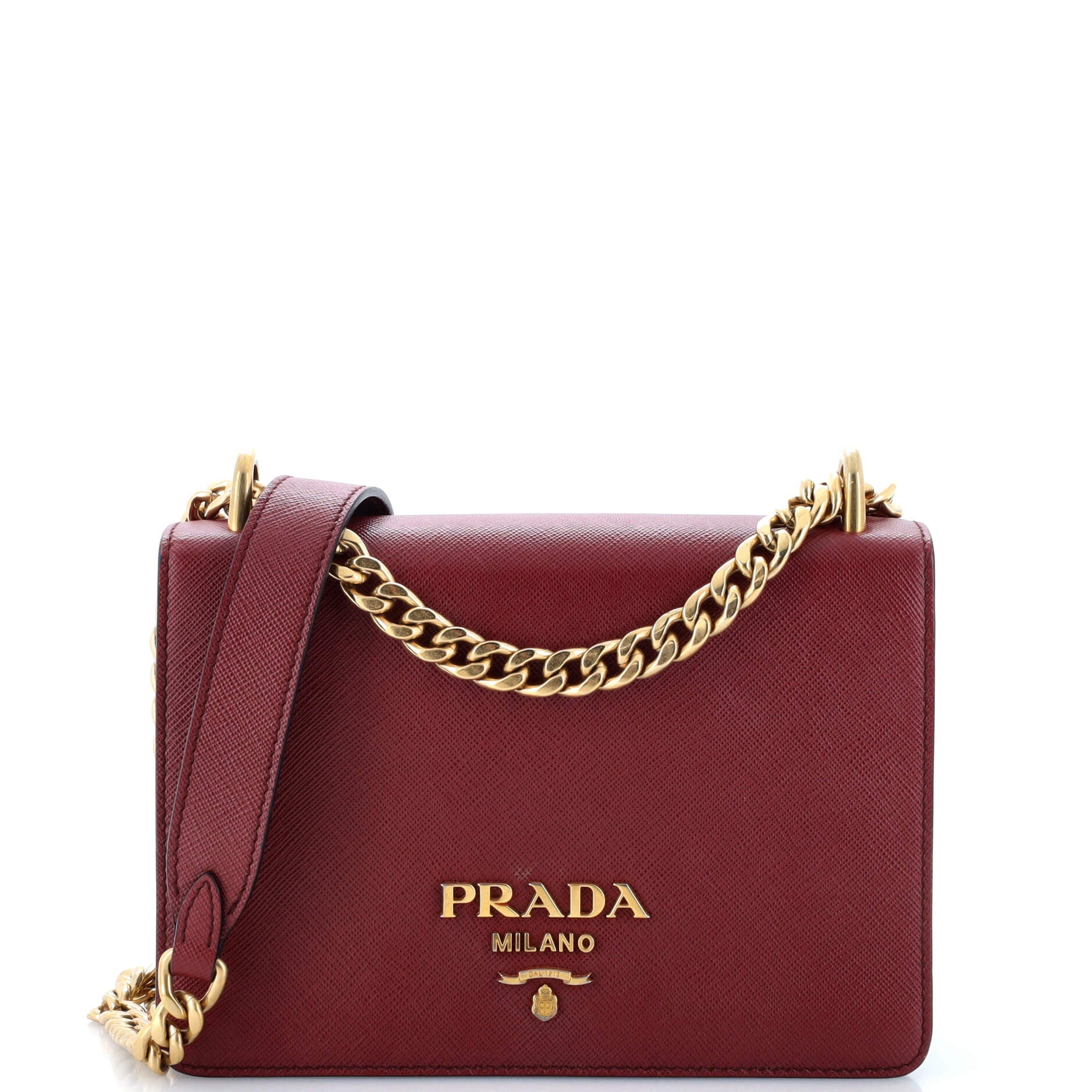 Prada Chain Flap Bag Saffiano Leather Small