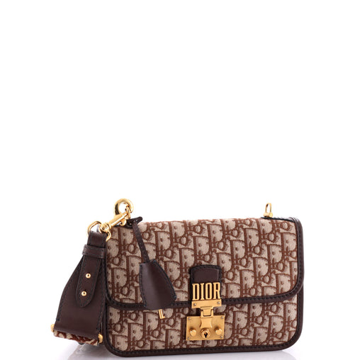 Christian Dior Dioraddict Flap Bag with Strap Oblique Canvas Medium
