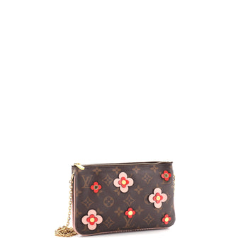 Louis Vuitton Double Zip Pochette Limited Edition Blooming Flowers Monogram Canvas