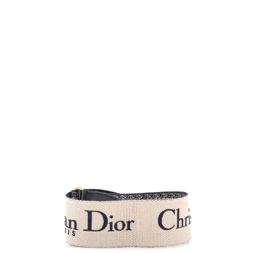 Christian Dior Logo Shoulder Strap Embroidered Canvas