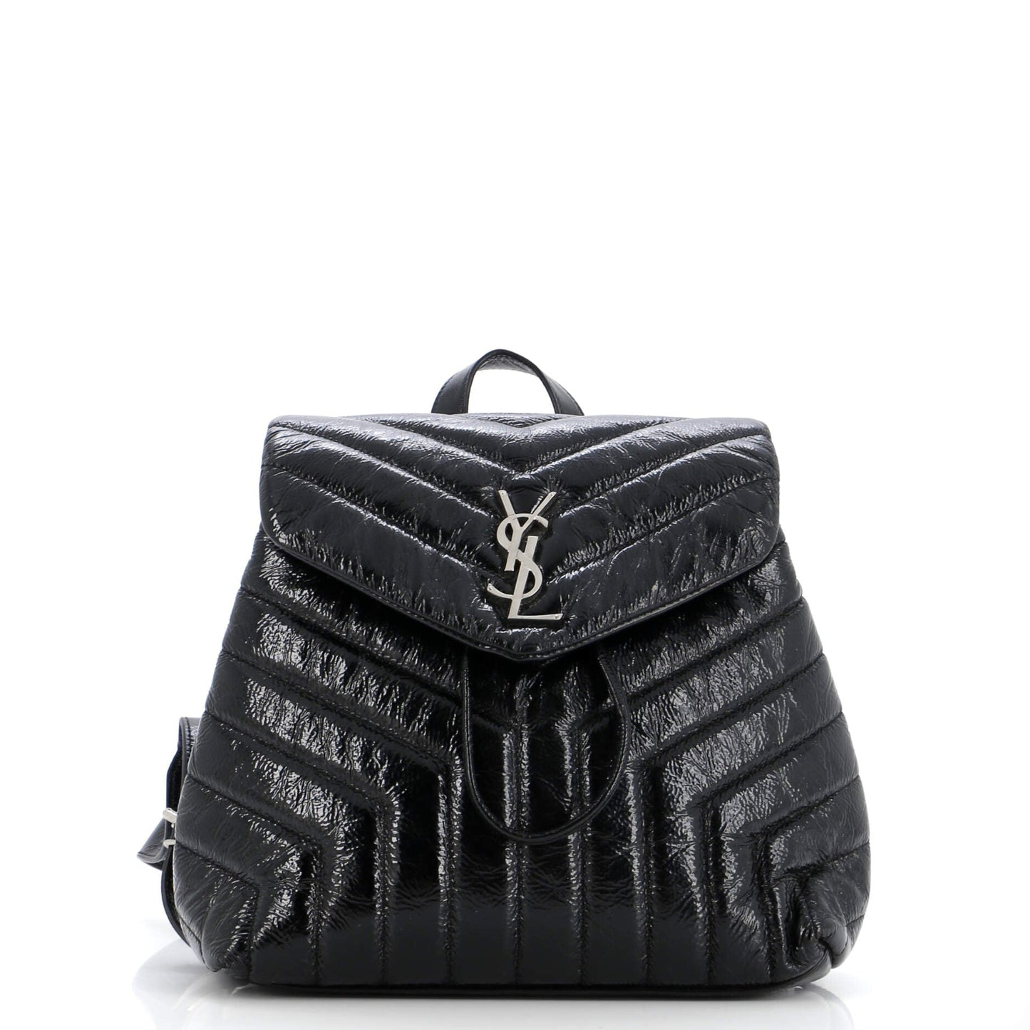 Saint Laurent LouLou Backpack Matelasse Chevron Patent Small
