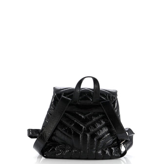Saint Laurent LouLou Backpack Matelasse Chevron Patent Small