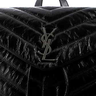 Saint Laurent LouLou Backpack Matelasse Chevron Patent Small