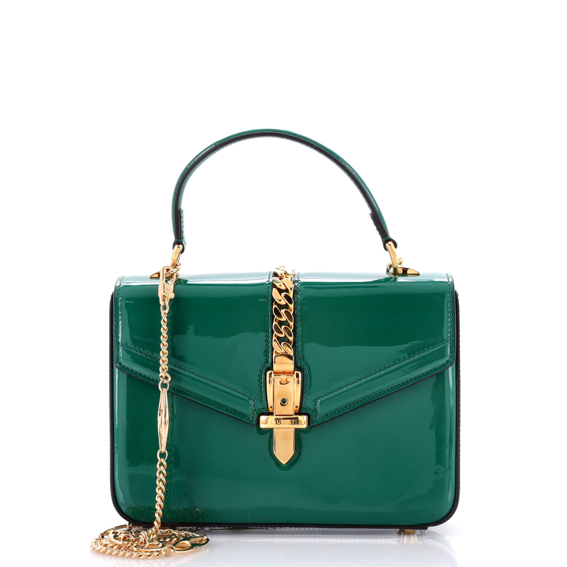 Gucci Sylvie 1969 Top Handle Bag Patent Mini