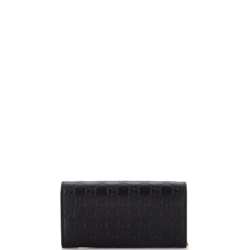 Gucci Padlock Continental Chain Wallet Guccissima Leather Long