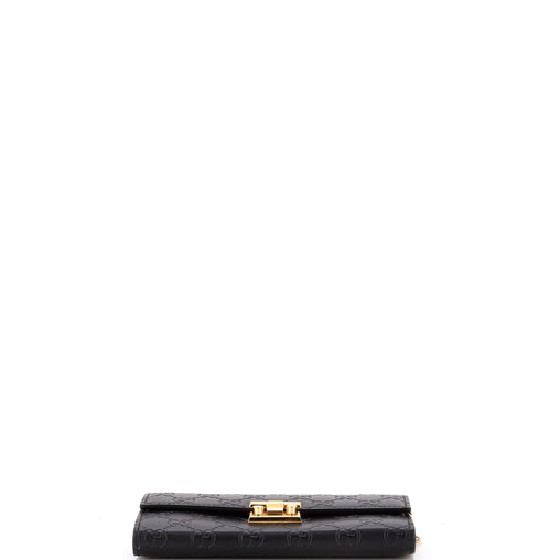 Gucci Padlock Continental Chain Wallet Guccissima Leather Long