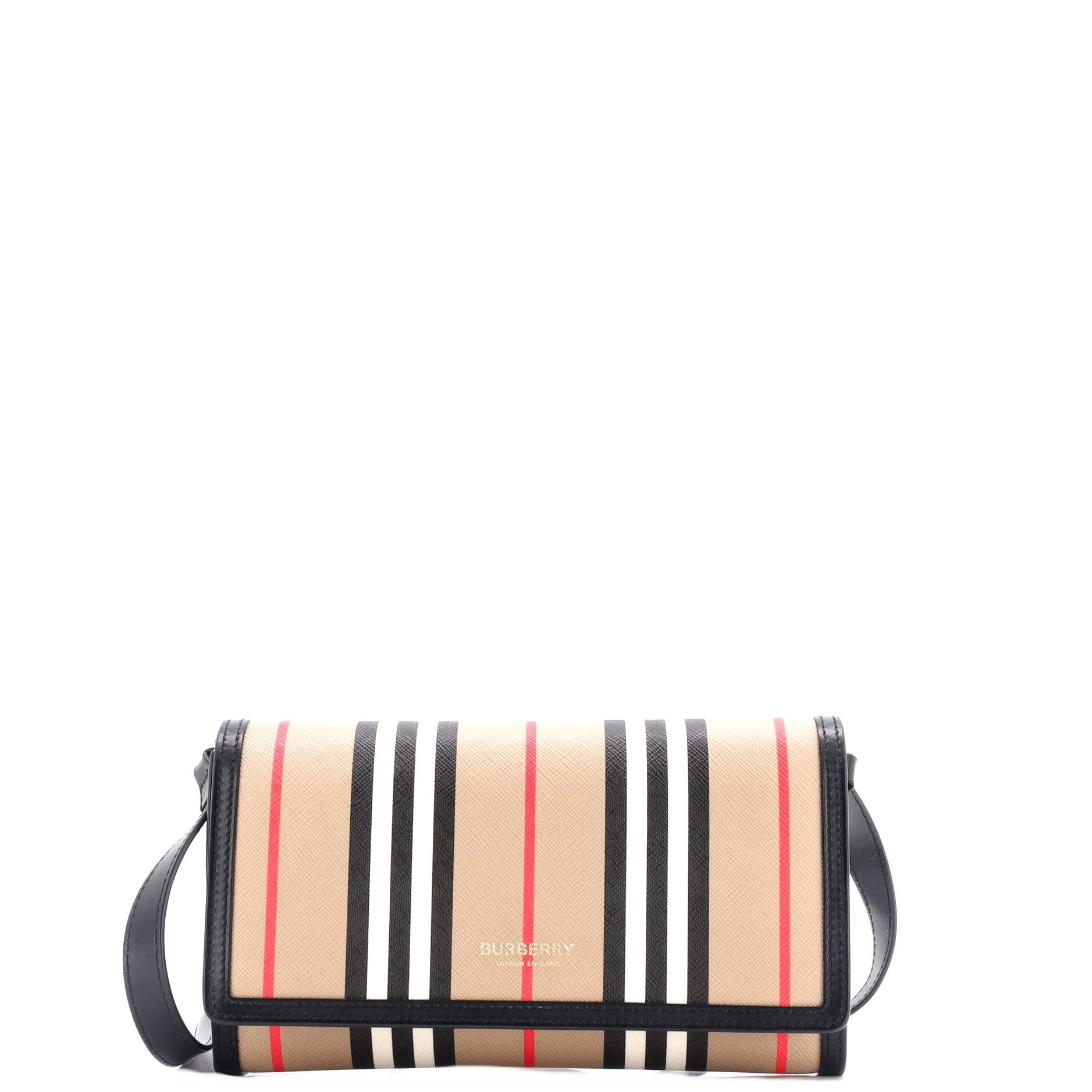 Burberry Hannah Wallet on Strap Icon Stripe E-Canvas