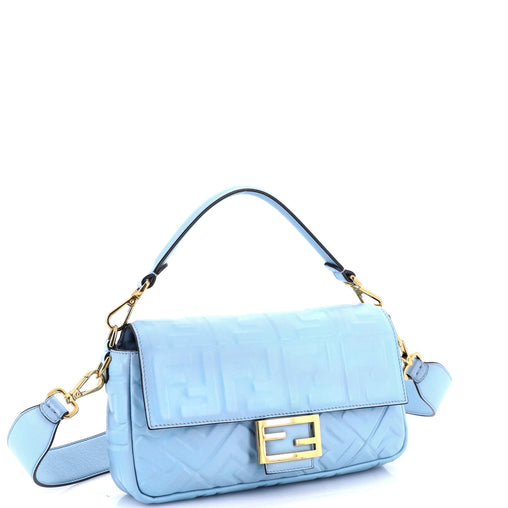 Fendi Baguette NM Bag Zucca Embossed Leather Medium