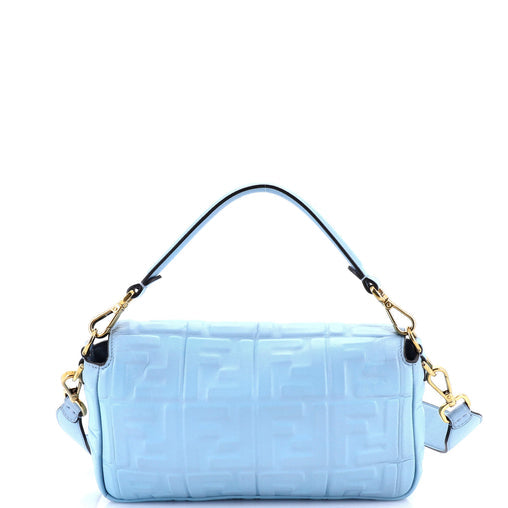 Fendi Baguette NM Bag Zucca Embossed Leather Medium