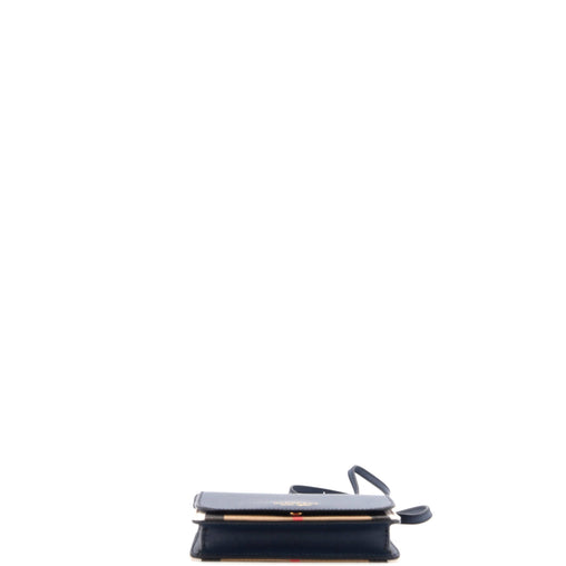 Burberry Hampshire Wallet on Strap Leather and House Check Canvas