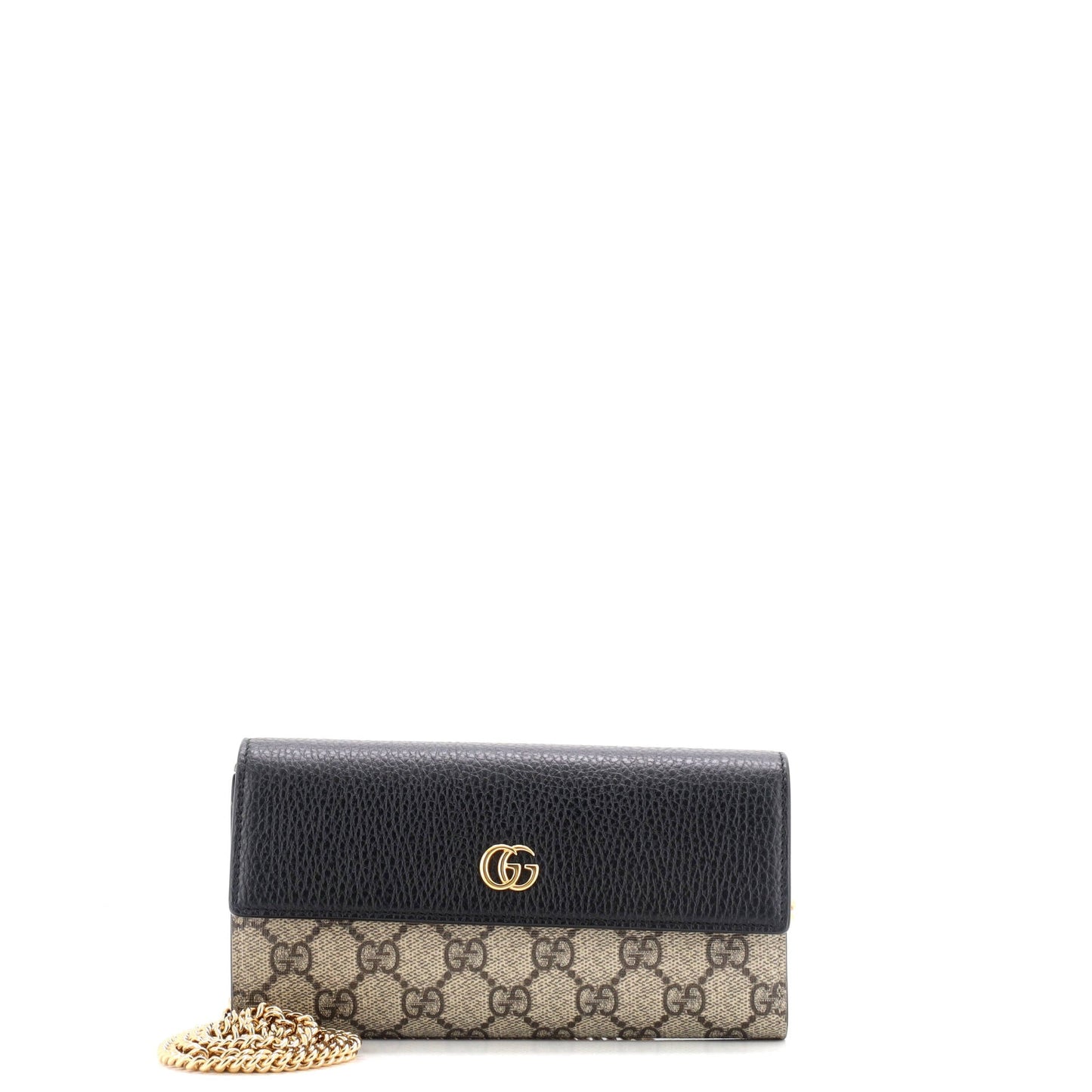 Gucci GG Marmont Continental Chain Wallet GG Coated Canvas and Leather