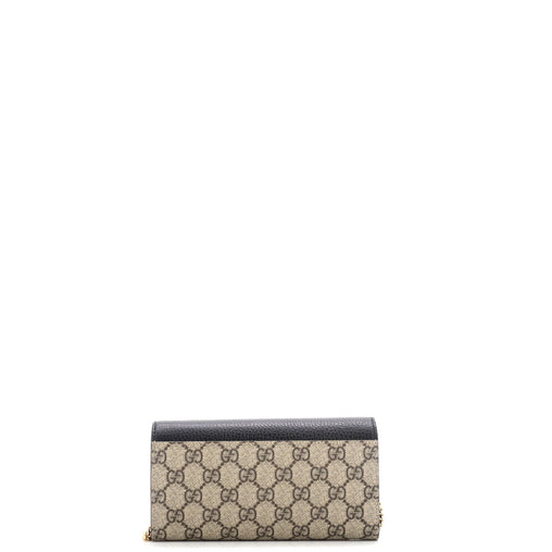 Gucci GG Marmont Continental Chain Wallet GG Coated Canvas and Leather