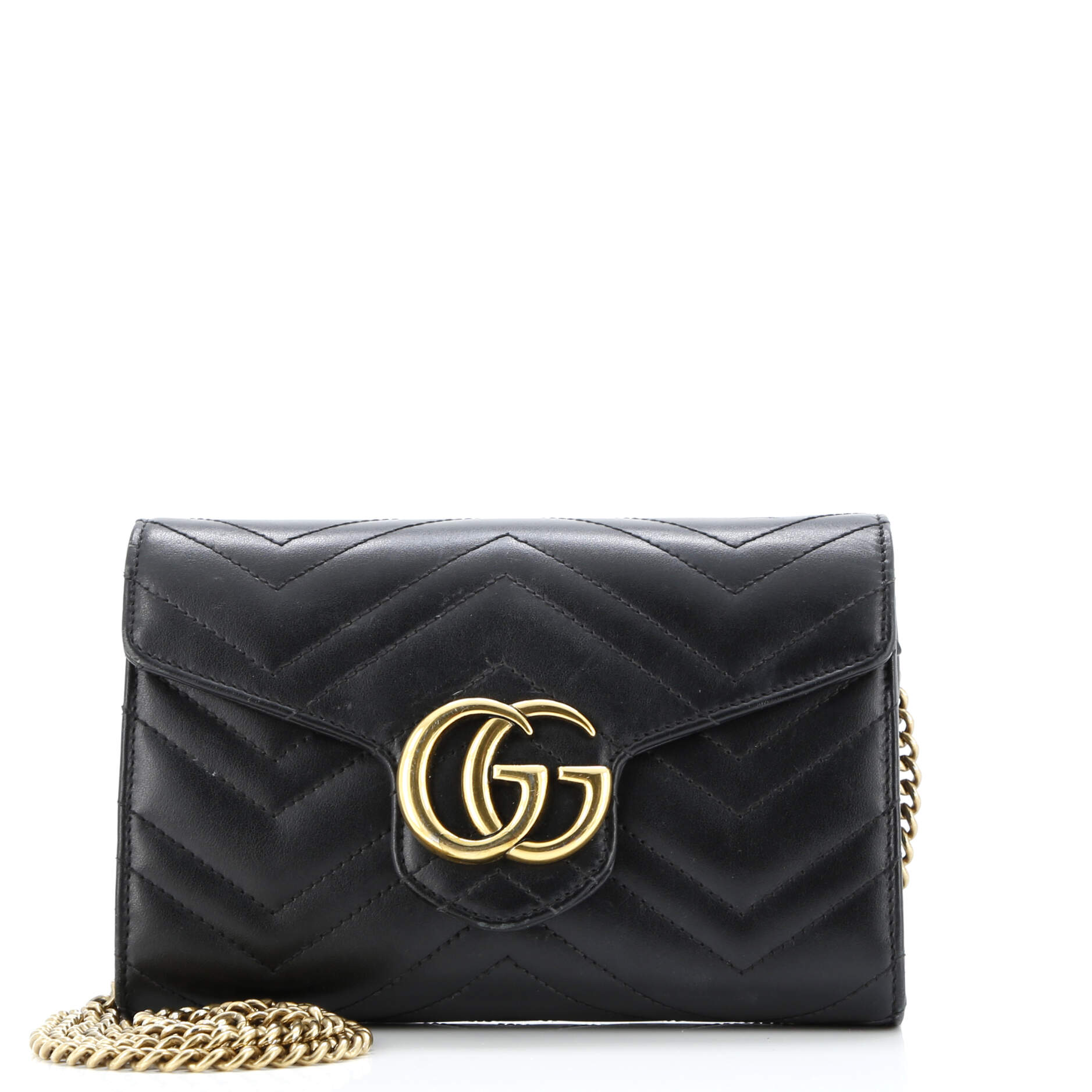 Gucci GG Marmont Chain Wallet Matelasse Leather Mini