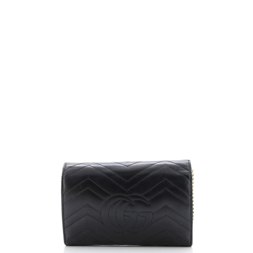 Gucci GG Marmont Chain Wallet Matelasse Leather Mini