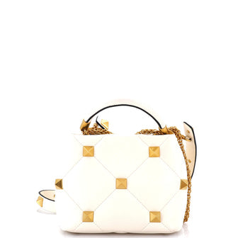Valentino Garavani Roman Stud Top Handle Bag Quilted Leather Small