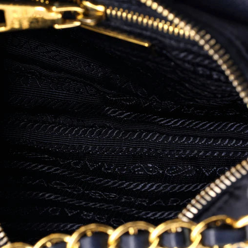 Prada Chain Crossbody Bag Tessuto and Saffiano Leather Small