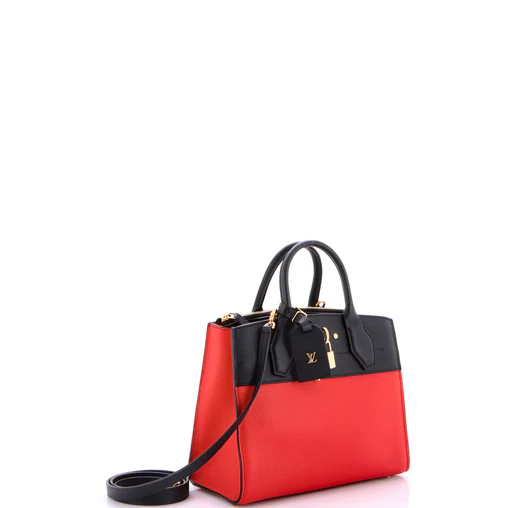 Louis Vuitton City Steamer Handbag Leather PM