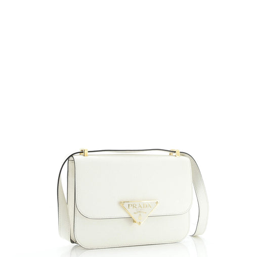 Prada Embleme Triangle Logo Flap Bag Saffiano Leather Small
