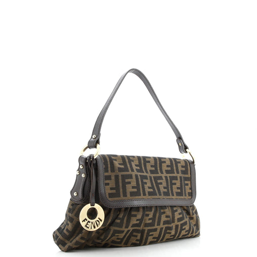 Fendi Chef Flap Bag Zucca Canvas Small