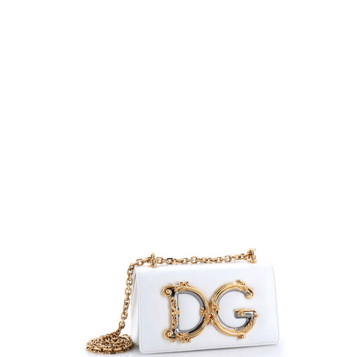 Dolce & Gabbana DG Girls Flap Bag Embellished Leather Mini