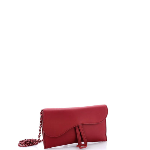 Christian Dior Ultra Matte Saddle Chain Wallet Leather