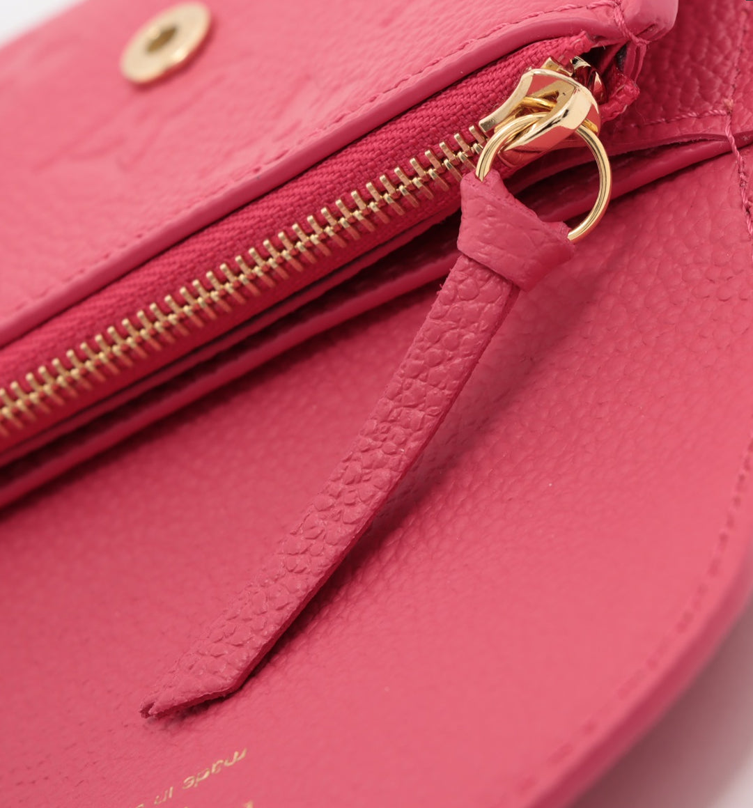 Louis Vuitton Monogram Empreinte Porto Monet Rosary Pink Coin Purse