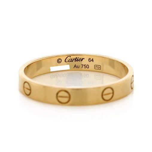 Cartier Love Wedding Band Ring 18K Yellow Gold