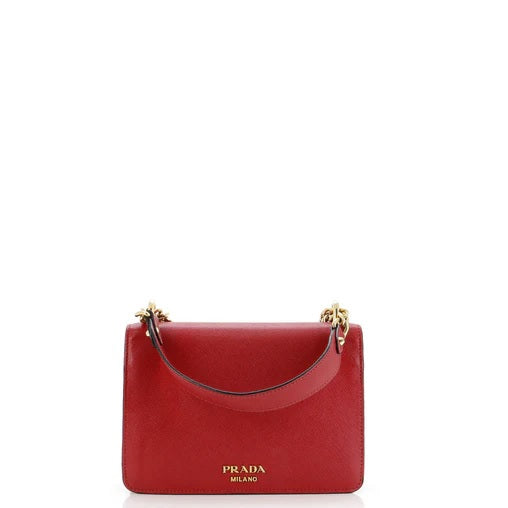PradaFlip Lock Chain Shoulder Bag Saffiano Leather Small