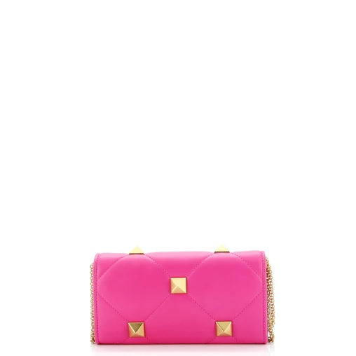 Valentino GaravaniRoman Stud Wallet on Chain Quilted Leather