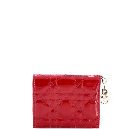 Christian DiorLady Dior Wallet Cannage Quilt Patent Mini