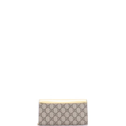Gucci GG Marmont Continental Chain Wallet GG Coated Canvas and Leather