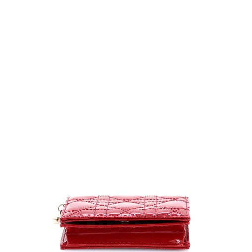 Christian DiorLady Dior Wallet Cannage Quilt Patent Mini