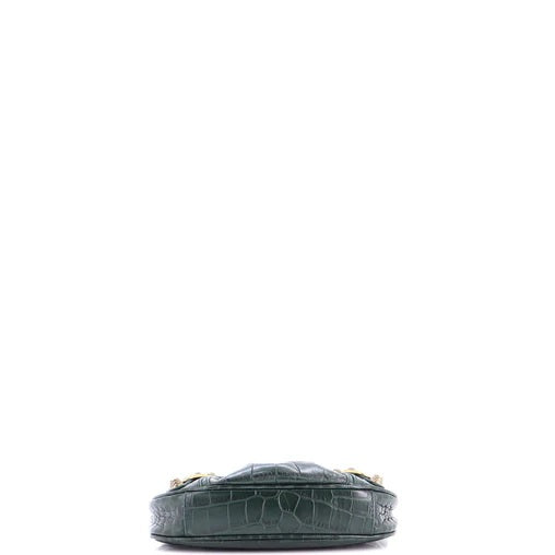 Balenciaga Le Cagole Giant Studs Shoulder Bag Crocodile Embossed Leather Mini