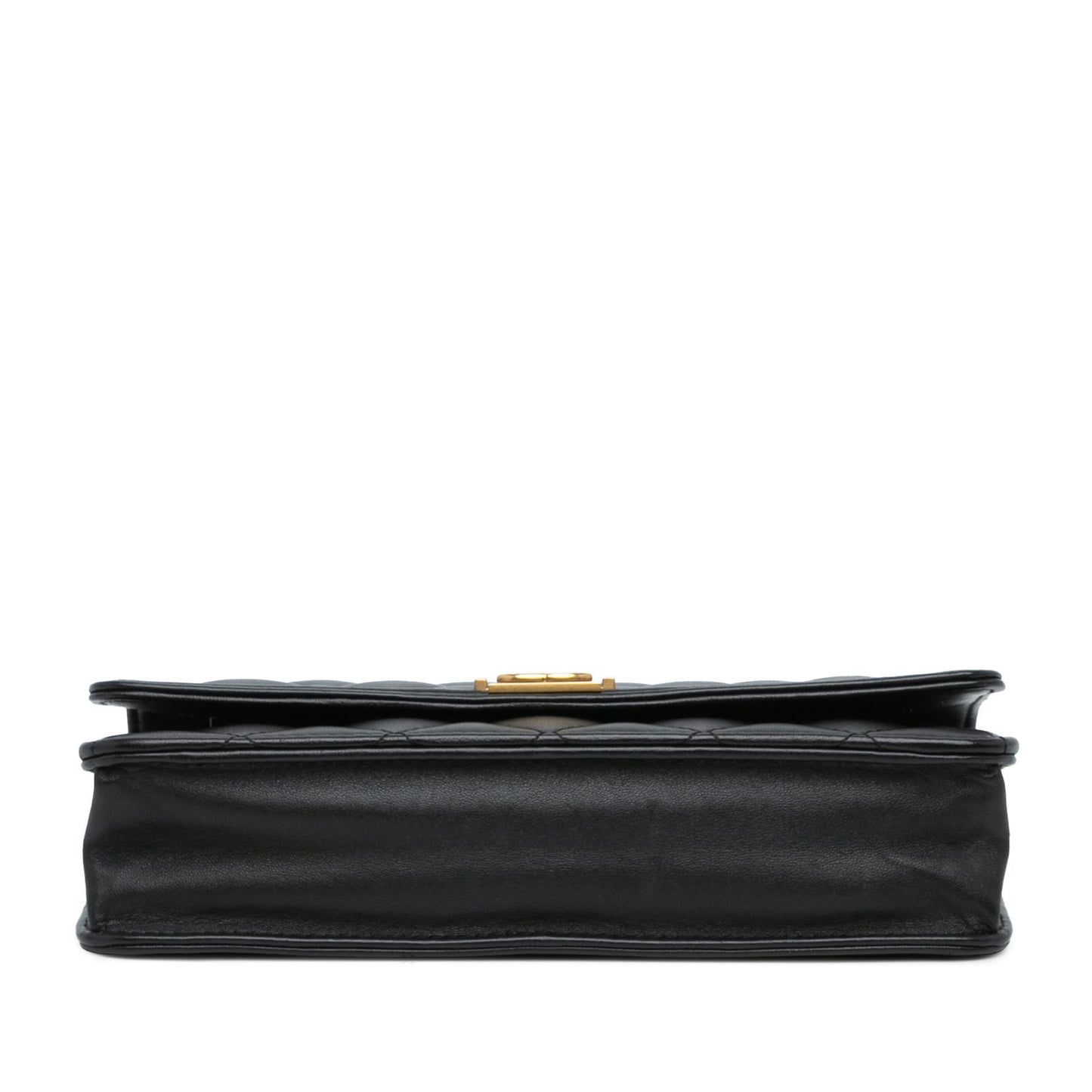 Chanel Lambskin Quilted Boy Wallet On Chain WOC Black
