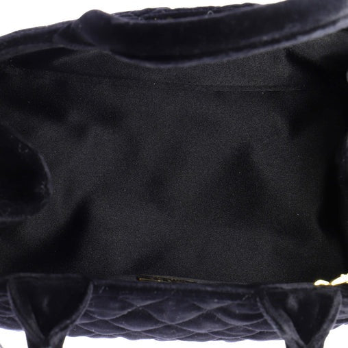 Prada Convertible Open Tote Quilted Embroidered Velvet Mini