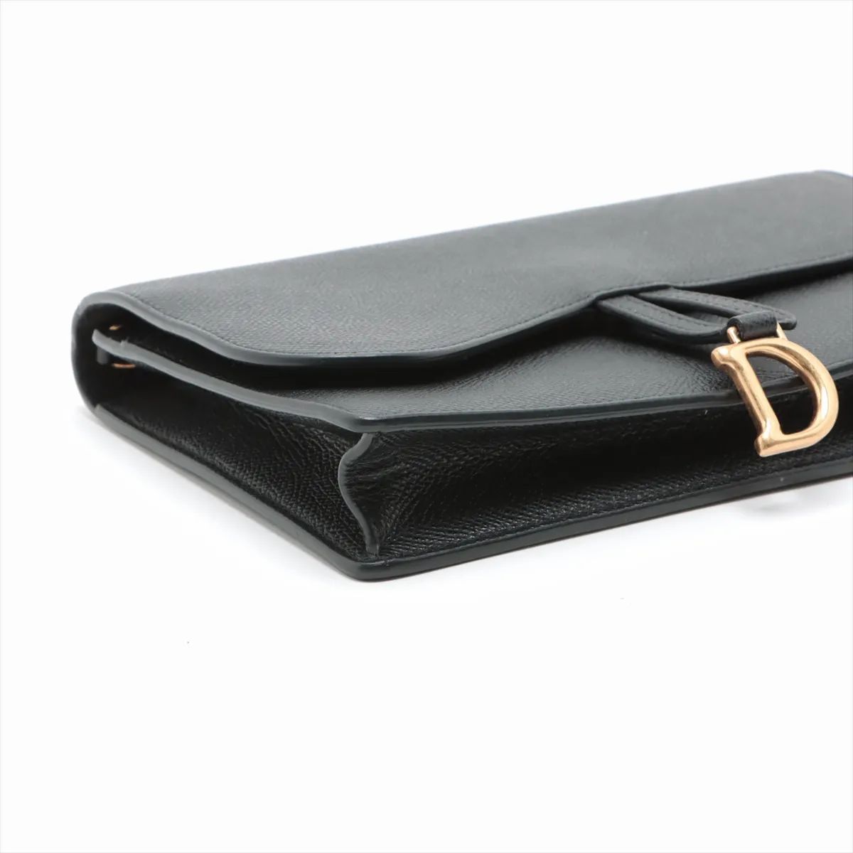 Dior Saddle Chain Wallet Black