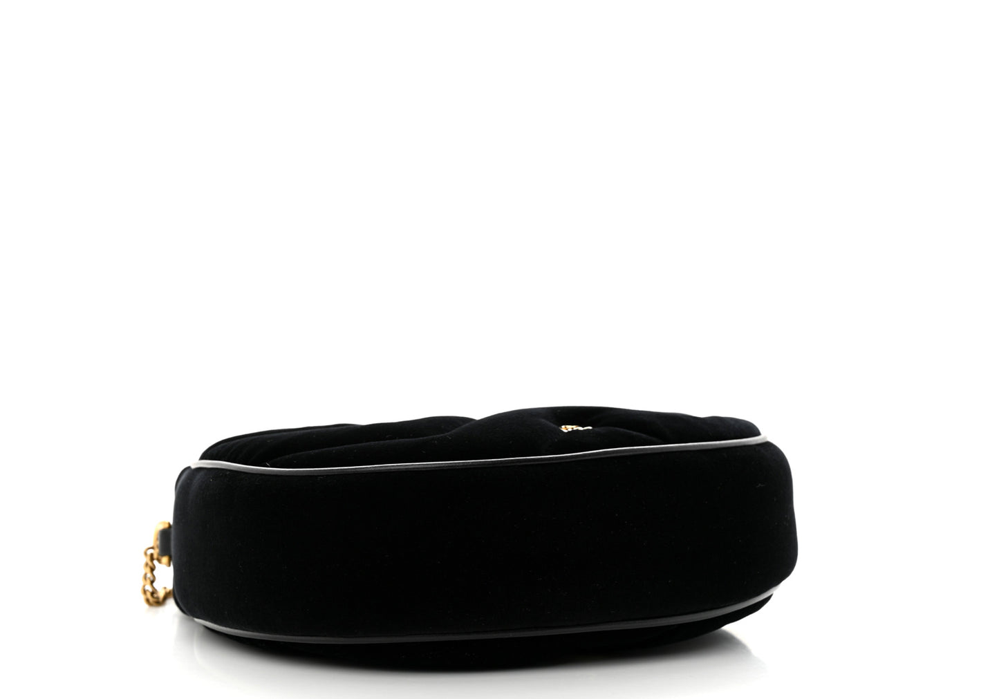 GUCCI Velvet Matelasse Double G Studs Torchon GG Marmont Half Moon Hobo